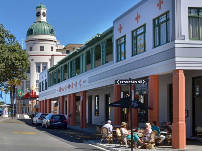 Napier, well know destination for tourists passionate for art deco buildings and history.