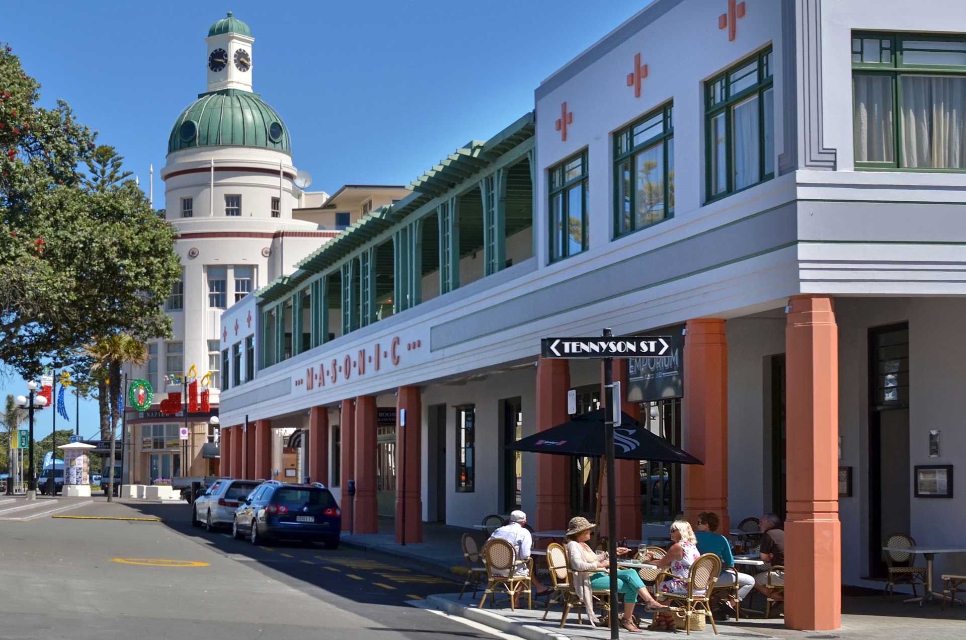 Napier, well know destination for tourists passionate for art deco buildings and history.